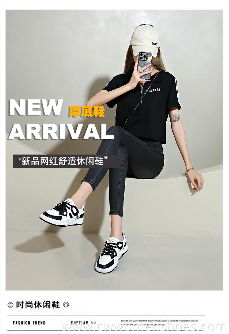 Latest Fashion Flat - Soled Sports Shoes Wholesale Factory. Women's White Casual Shoes. Customizable.